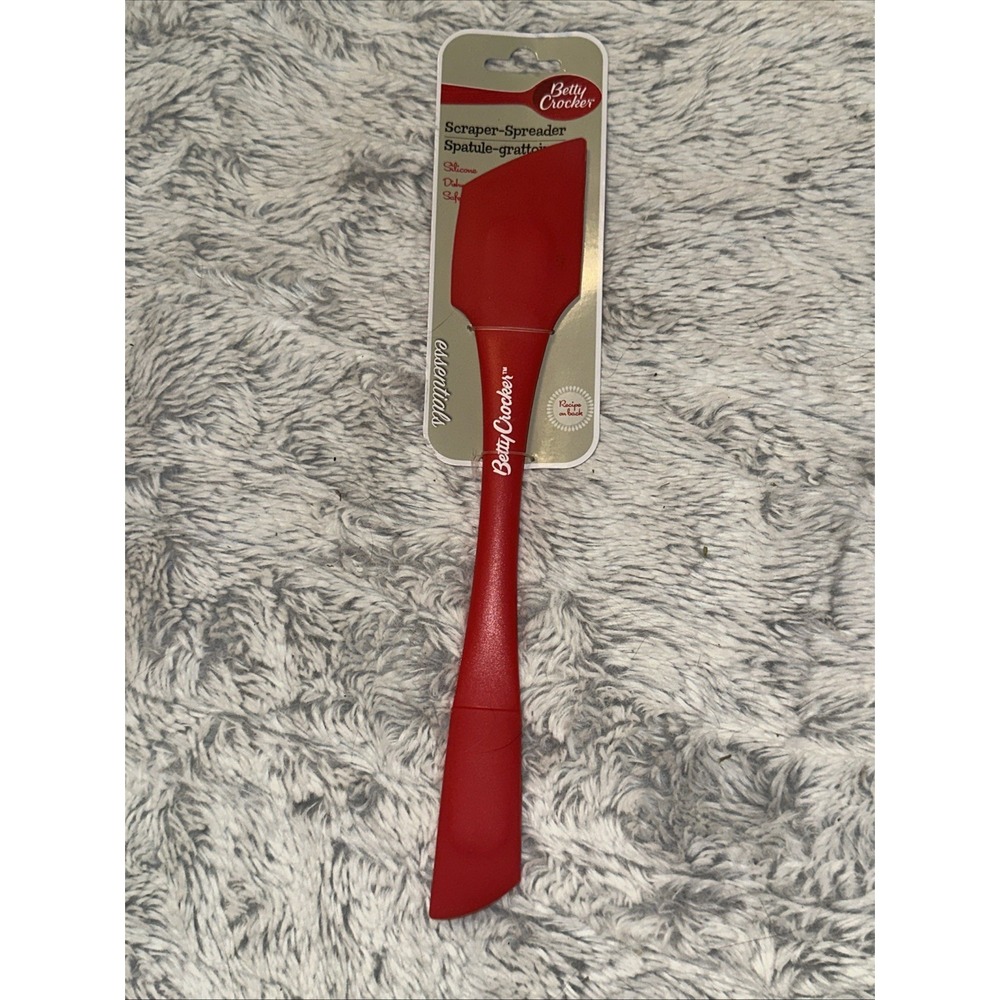 Betty Crocker Red Silicone Scraper Spreader 10 1/2" long kitchen baking utensil